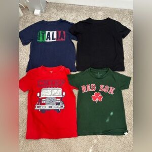 Lot of little boy’s short sleeve shirts size 4T/5T graphic tees Red Sox